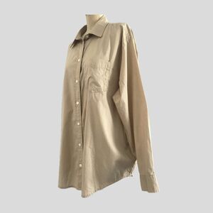 GAP Tan Long Sleeve Oversized Casual Cotton Big Shirt, Womens Size M